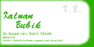 kalman bubik business card